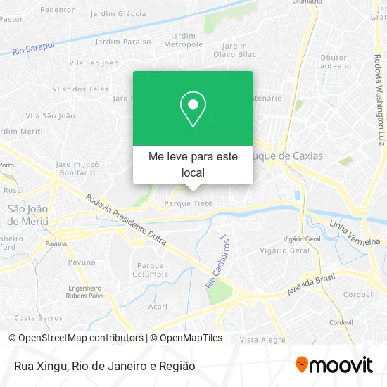 Rua Xingu mapa