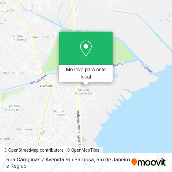 Rua Campinas / Avenida Rui Barbosa mapa