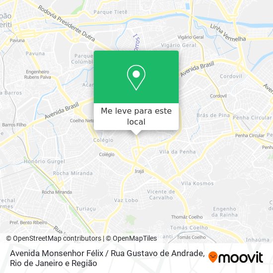 Avenida Monsenhor Félix / Rua Gustavo de Andrade mapa