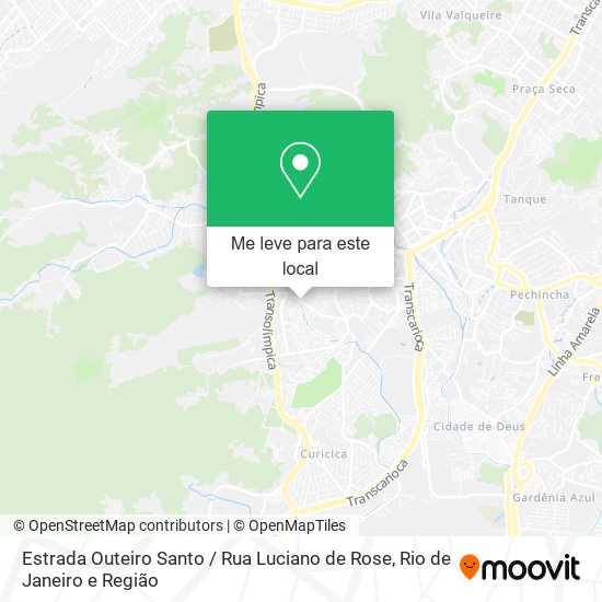 Estrada Outeiro Santo / Rua Luciano de Rose mapa