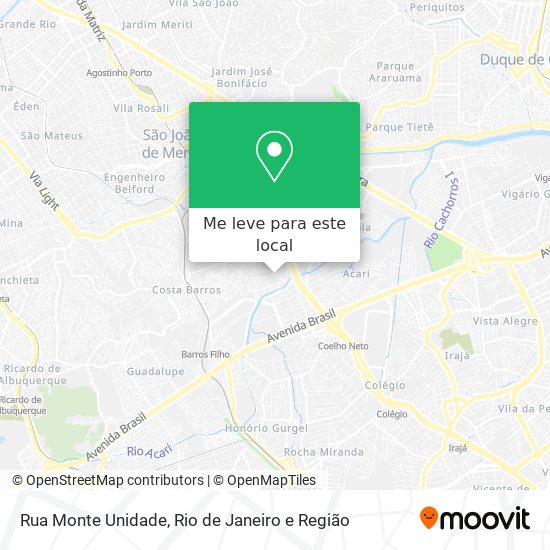 Rua Monte Unidade mapa