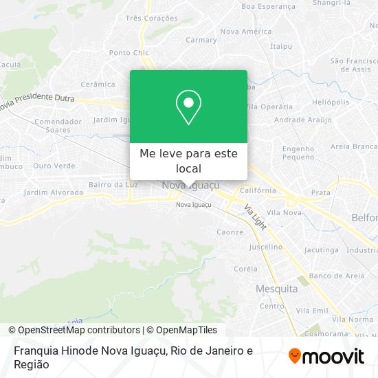 Franquia Hinode Nova Iguaçu mapa