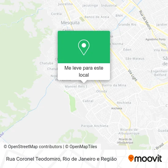 Rua Coronel Teodomiro mapa