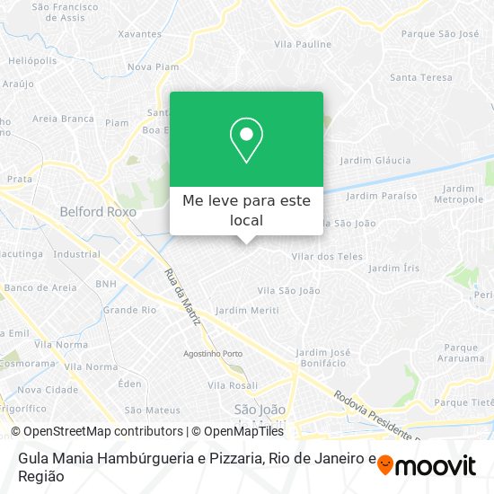 Gula Mania Hambúrgueria e Pizzaria mapa