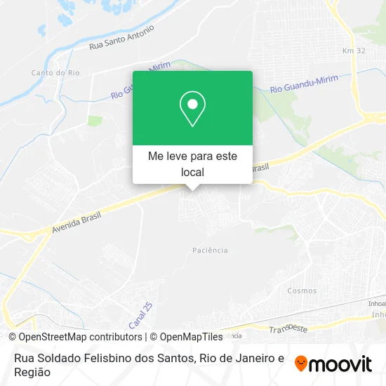Rua Soldado Felisbino dos Santos mapa