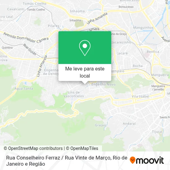 Rua Conselheiro Ferraz / Rua Vinte de Março mapa