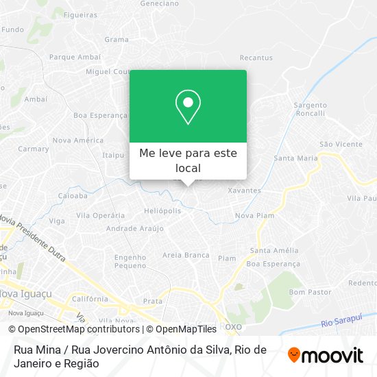 Rua Mina / Rua Jovercino Antônio da Silva mapa