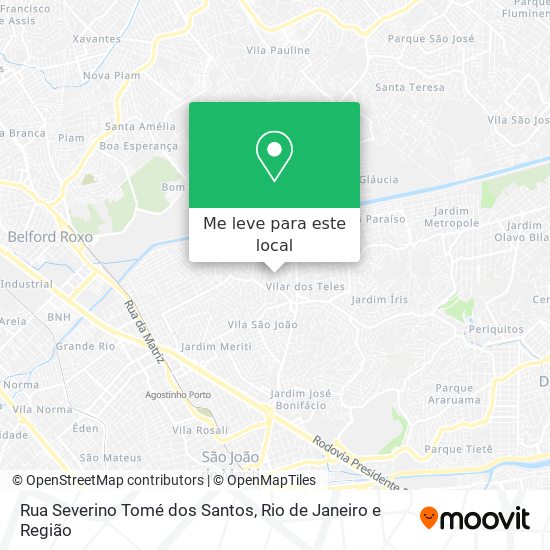 Rua Severino Tomé dos Santos mapa