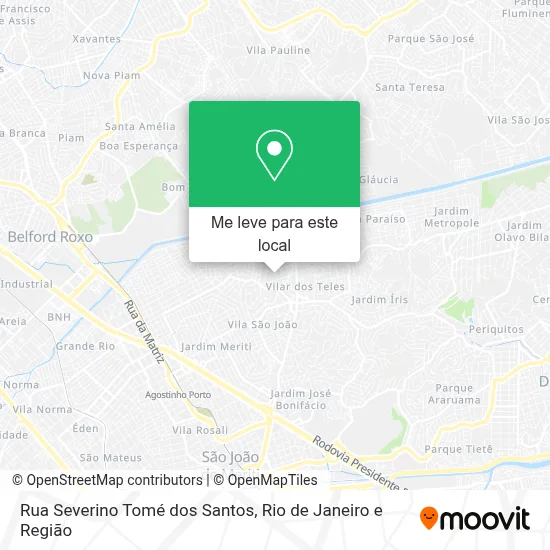 Rua Severino Tomé dos Santos mapa