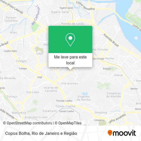 Copos Bolha mapa