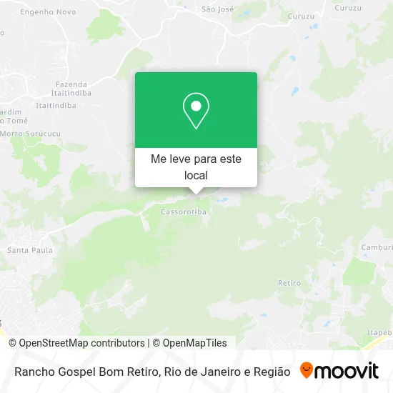 Rancho Gospel Bom Retiro mapa