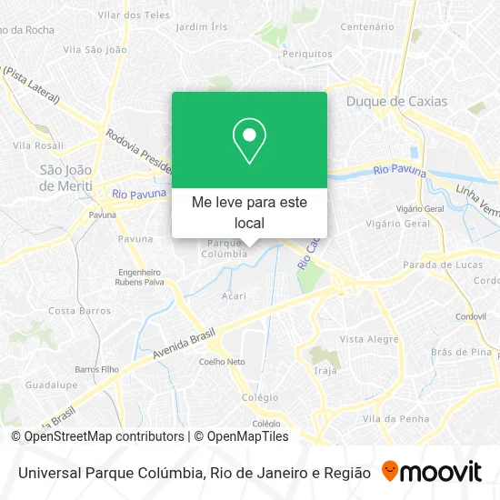 Universal Parque Colúmbia mapa