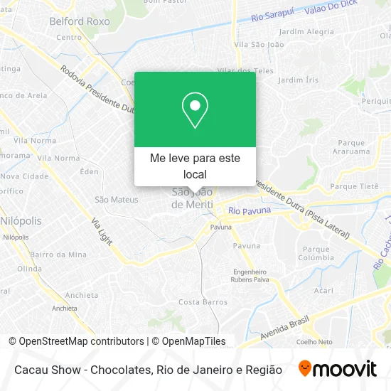 Cacau Show - Chocolates mapa