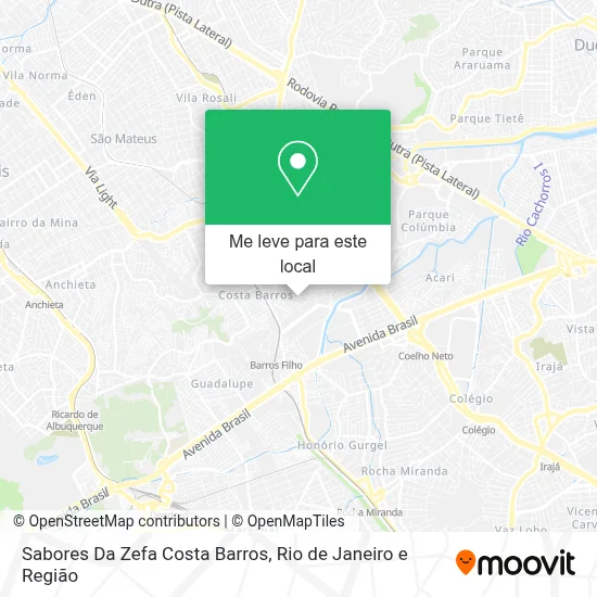 Sabores Da Zefa Costa Barros mapa