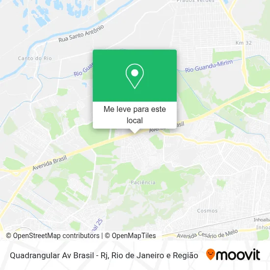 Quadrangular Av Brasil - Rj mapa