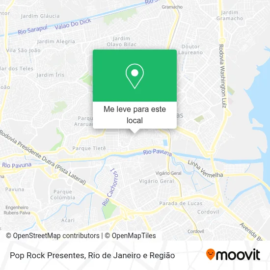 Pop Rock Presentes mapa