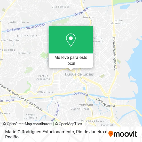 Mario G Rodrigues Estacionamento mapa