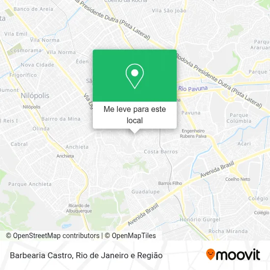 Barbearia Castro mapa
