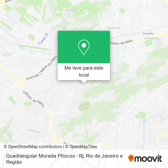 Quadrangular Morada Pitocos - Rj mapa