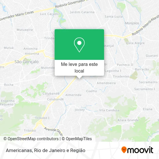 Americanas mapa