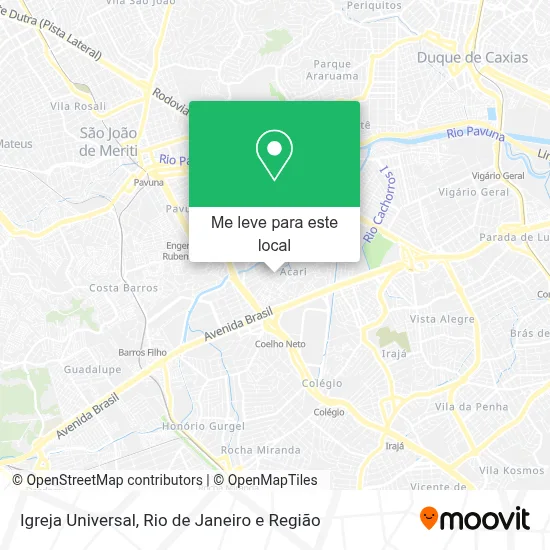 Igreja Universal mapa