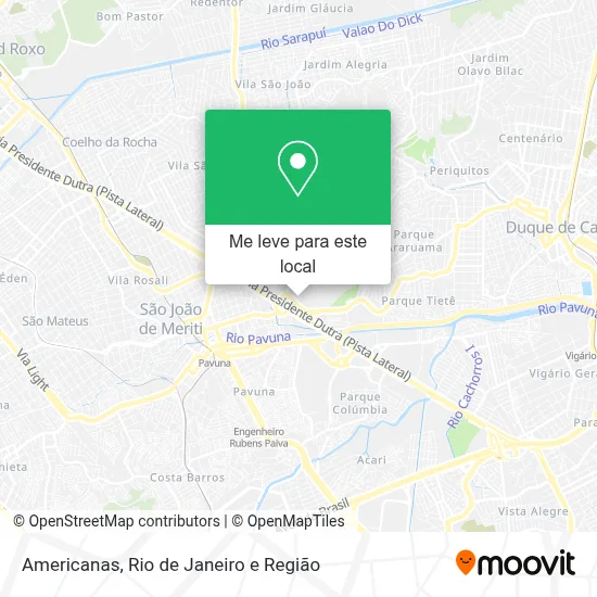 Americanas mapa