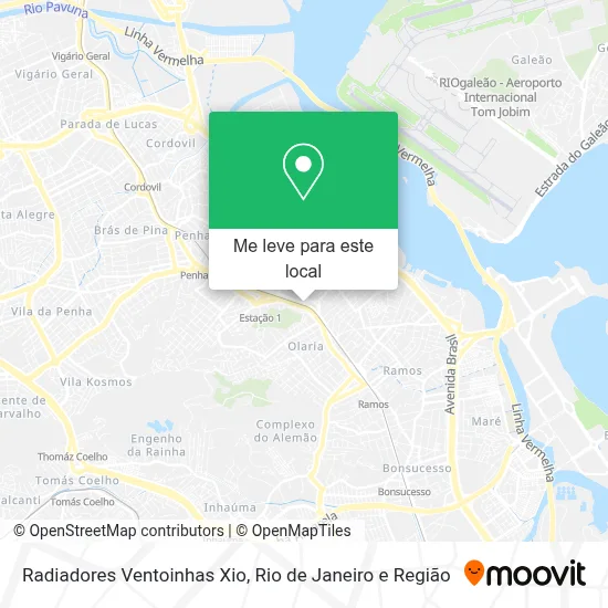 Radiadores Ventoinhas Xio mapa