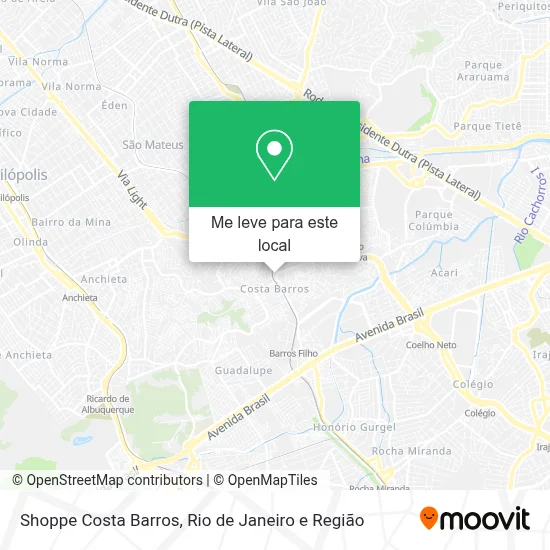Shoppe Costa Barros mapa