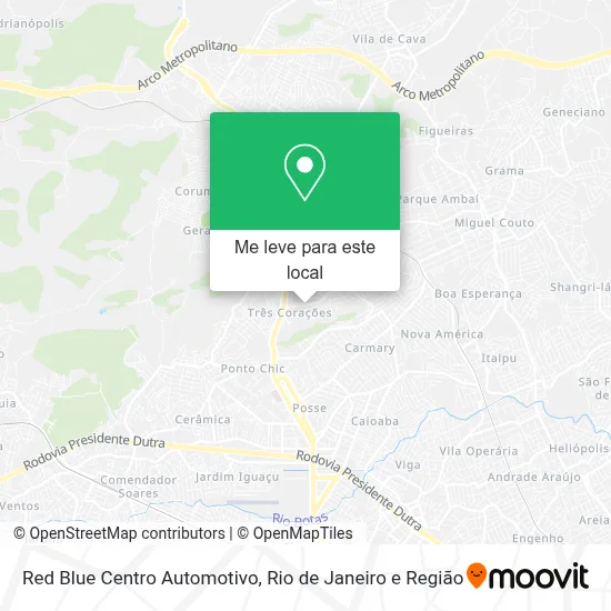 Red Blue Centro Automotivo mapa