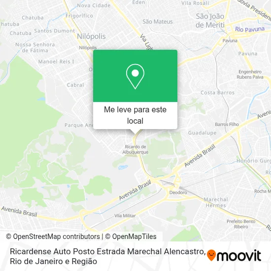 Ricardense Auto Posto Estrada Marechal Alencastro mapa