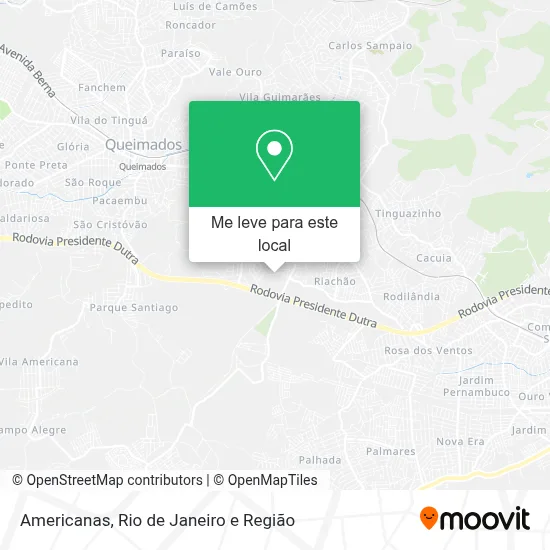 Americanas mapa