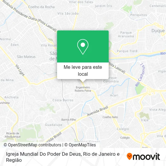 Igreja Mundial Do Poder De Deus mapa