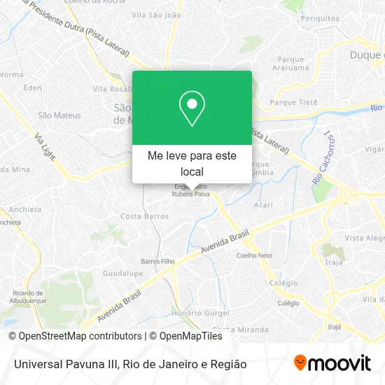 Universal Pavuna III mapa