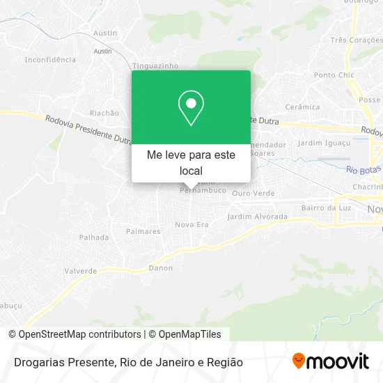 Drogarias Presente mapa