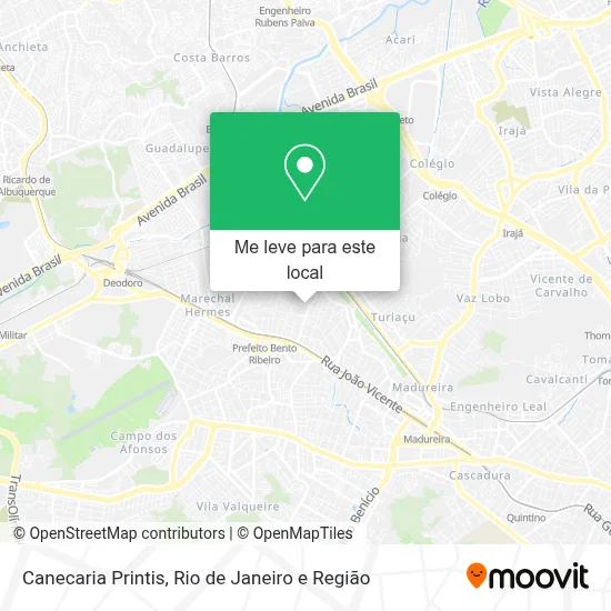 Canecaria Printis mapa