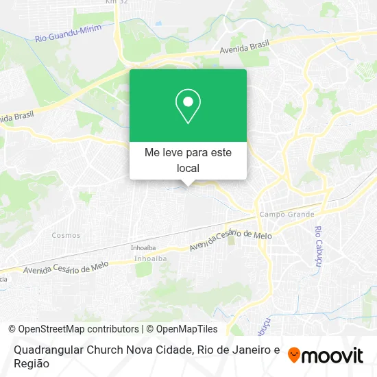 Quadrangular Church Nova Cidade mapa