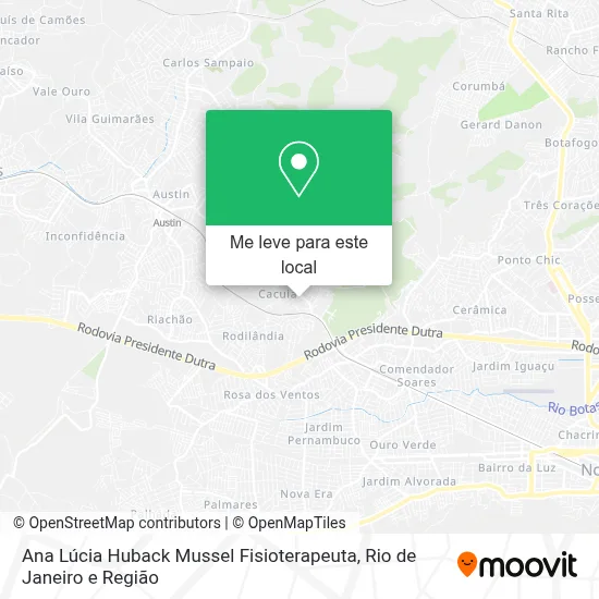Ana Lúcia Huback Mussel Fisioterapeuta mapa