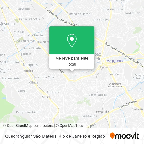 Quadrangular São Mateus mapa