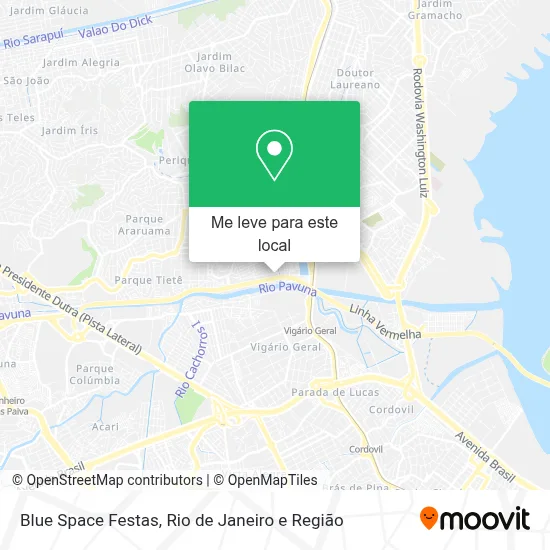 Blue Space Festas mapa