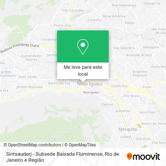 Sintsauderj - Subsede Baixada Fluminense mapa