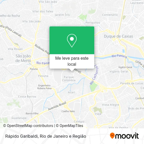 Rápido Garibaldi mapa