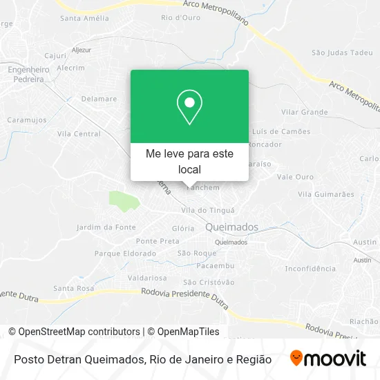 Posto Detran Queimados mapa