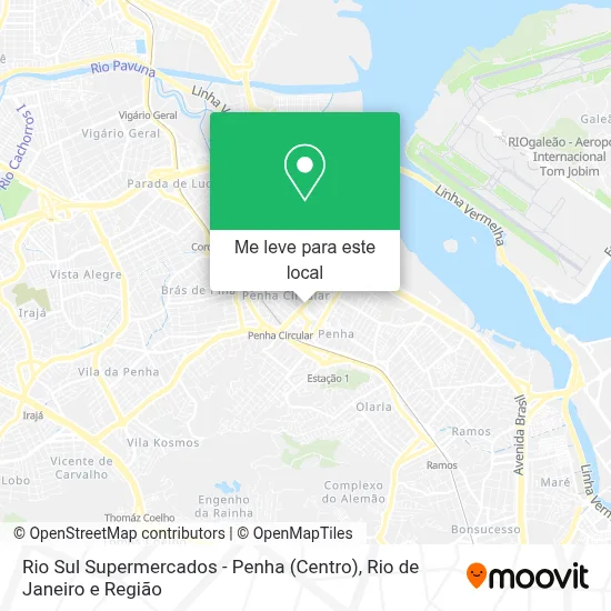 Rio Sul Supermercados - Penha (Centro) mapa