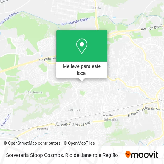 Sorveteria Sloop Cosmos mapa