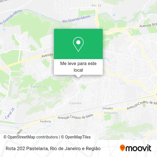 Rota 202 Pastelaria mapa