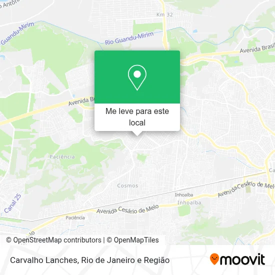 Carvalho Lanches mapa