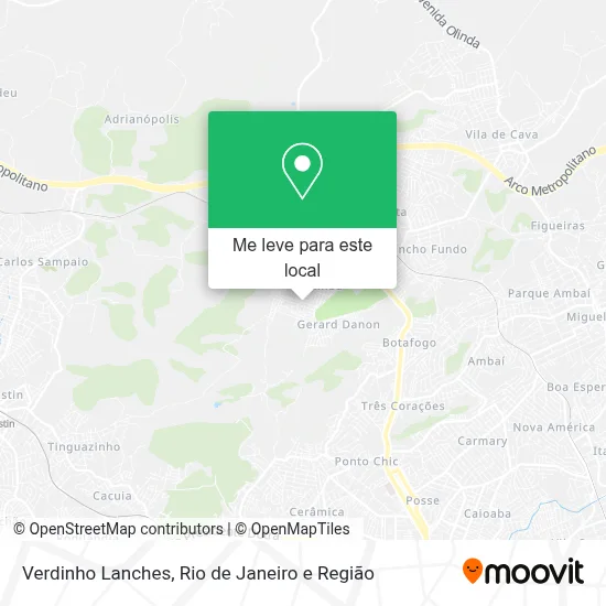 Verdinho Lanches mapa