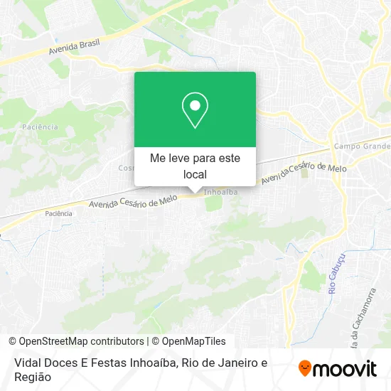 Vidal Doces E Festas Inhoaíba mapa
