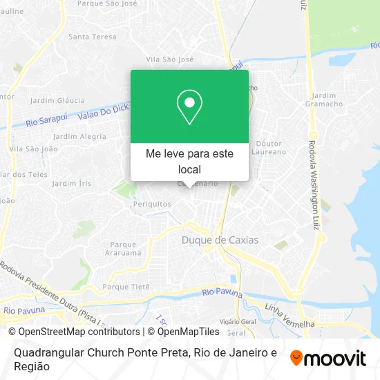 Quadrangular Church Ponte Preta mapa