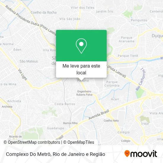 Complexo Do Metrô mapa